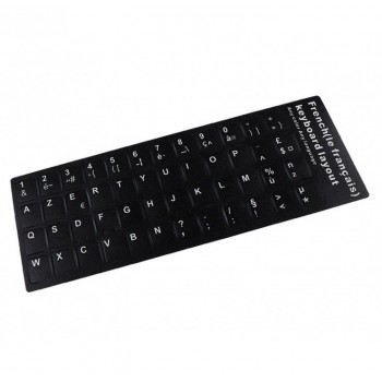 ETIQUETAS ADHESIVAS TECLADO FRANCÉS NEGRO